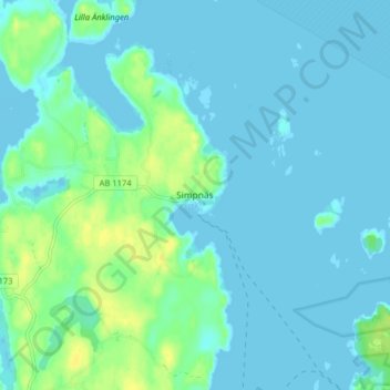Simpnäs topographic map, elevation, terrain