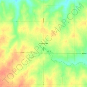 Birmingham topographic map, elevation, terrain