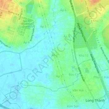 Ấp 2 topographic map, elevation, terrain