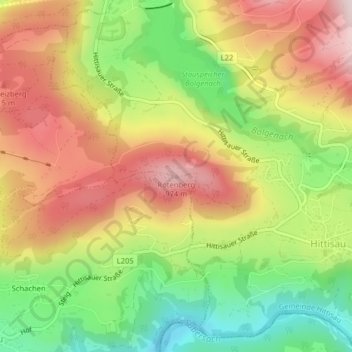 Rotenberg topographic map, elevation, terrain