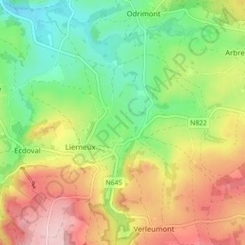 La Vaux topographic map, elevation, terrain
