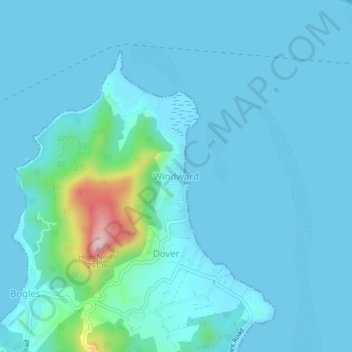 Windward topographic map, elevation, terrain