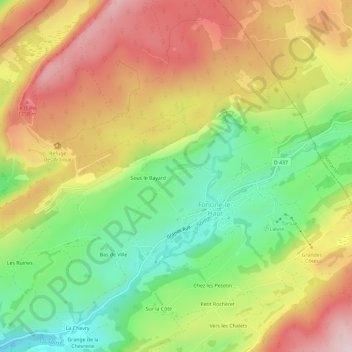Les Berthets topographic map, elevation, terrain