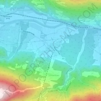 Tröpolach topographic map, elevation, terrain