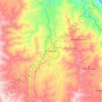 Frontino topographic map, elevation, terrain