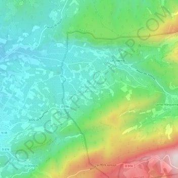 Beaumont du Ventoux topographic map, elevation, terrain