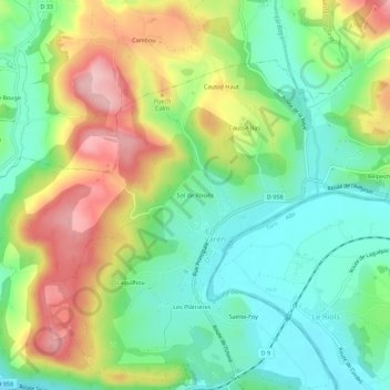 Sol de Rosiès topographic map, elevation, terrain