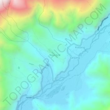 Naurikot topographic map, elevation, terrain