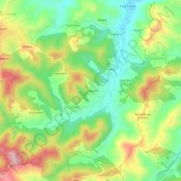 Campasso topographic map, elevation, terrain