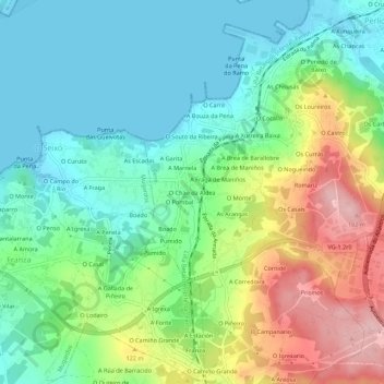 O Chao da Aldea topographic map, elevation, terrain