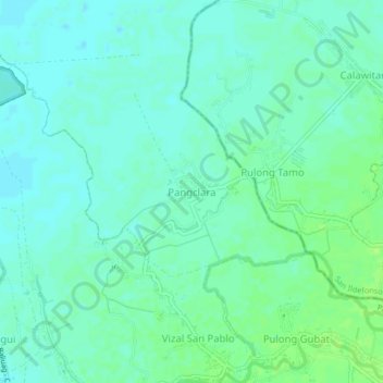 Pangclara topographic map, elevation, terrain