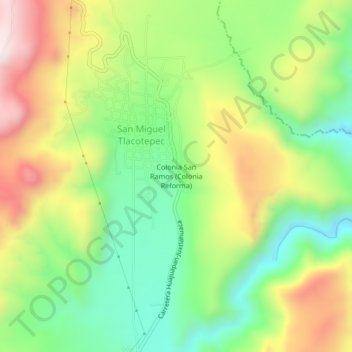 Colonia San Ramos (Colonia Reforma) topographic map, elevation, terrain