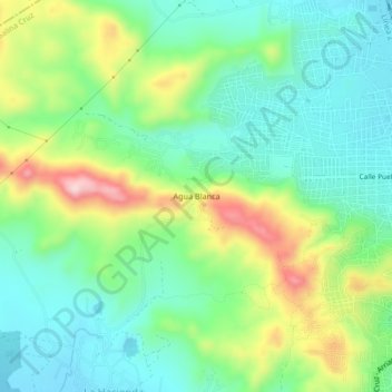 Agua Blanca topographic map, elevation, terrain