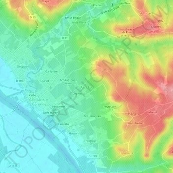 Saint-Cric topographic map, elevation, terrain