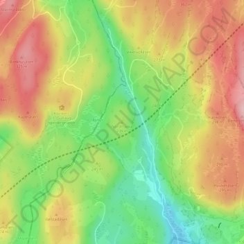Nordmarka topographic map, elevation, terrain