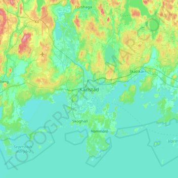 Karlstad topographic map, elevation, terrain