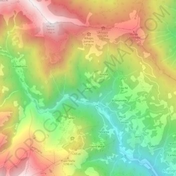 Cacet topographic map, elevation, terrain