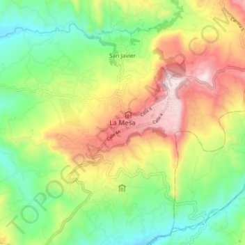 La Mesa topographic map, elevation, terrain