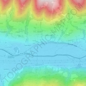 Uggl topographic map, elevation, terrain