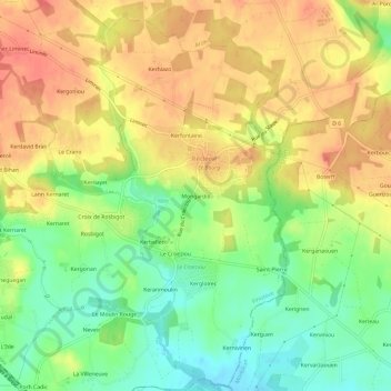 Mongardis topographic map, elevation, terrain