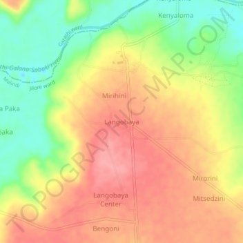 Langobaya topographic map, elevation, terrain