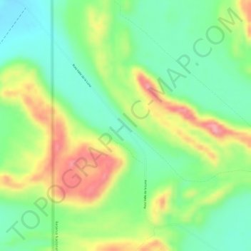 Valle de la Luna topographic map, elevation, terrain