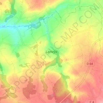 Lanleya topographic map, elevation, terrain