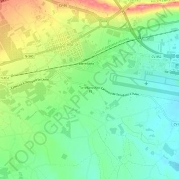 Torrellano Alto - P3 topographic map, elevation, terrain