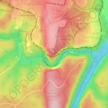 Ross Lookout topographic map, elevation, terrain