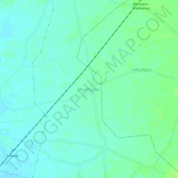 Modhupur topographic map, elevation, terrain