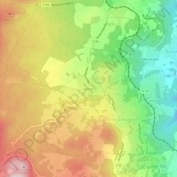 Égaules topographic map, elevation, terrain