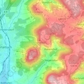 Enzenreuth topographic map, elevation, terrain