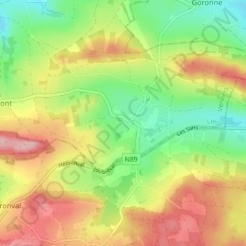 Petit Sart topographic map, elevation, terrain
