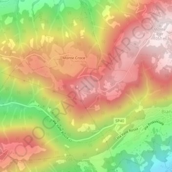 Monte Crocione topographic map, elevation, terrain