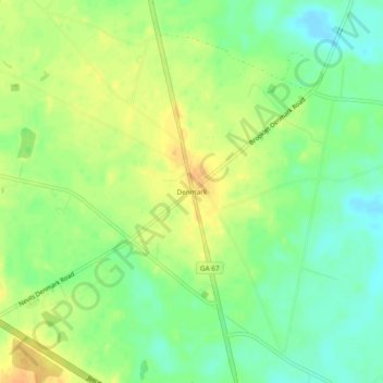Denmark topographic map, elevation, terrain