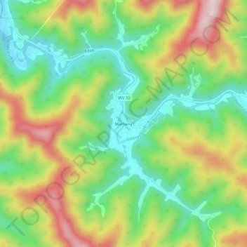 Matheny topographic map, elevation, terrain