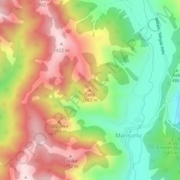 Tarla topographic map, elevation, terrain