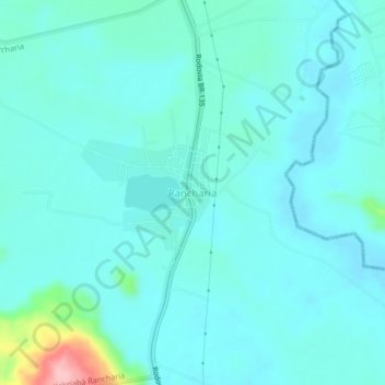 Rancharia topographic map, elevation, terrain