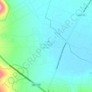 San Vicente Ferrer topographic map, elevation, terrain