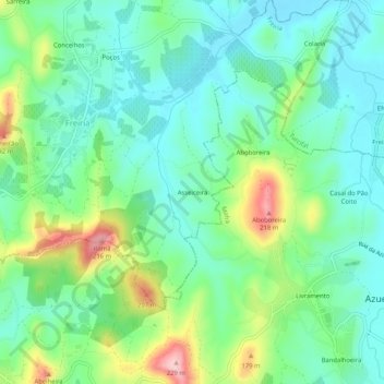 Asseiceira topographic map, elevation, terrain