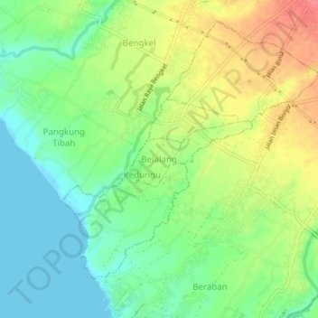 Belalang topographic map, elevation, terrain