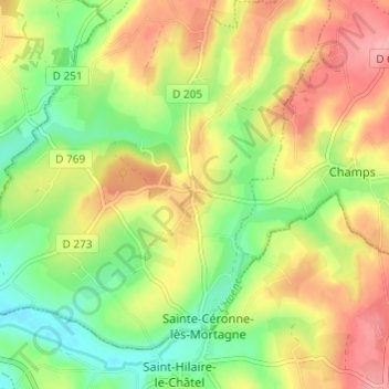 Poix topographic map, elevation, terrain