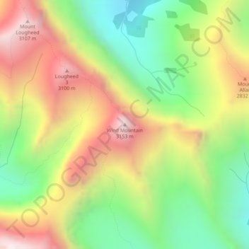 Wind Mountain topographic map, elevation, terrain