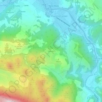 Ouerdes topographic map, elevation, terrain