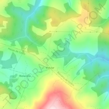 Cajigal topographic map, elevation, terrain