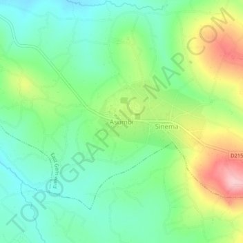 Asumbi topographic map, elevation, terrain