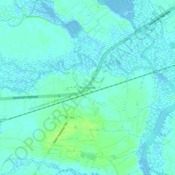 Rantowles topographic map, elevation, terrain