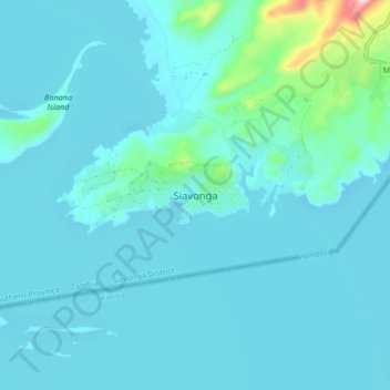 Siavonga topographic map, elevation, terrain