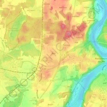 Kroit topographic map, elevation, terrain