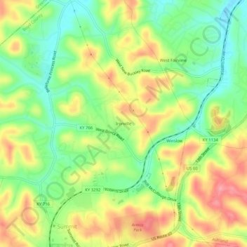 Ironville topographic map, elevation, terrain